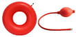 Ciambella gonfiabile per invalidi in gomma rossa team deluxe con pompa 45cm diametro 971607801
