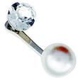 Orecchino post-foratura swarovski crystal/pearl bjt971